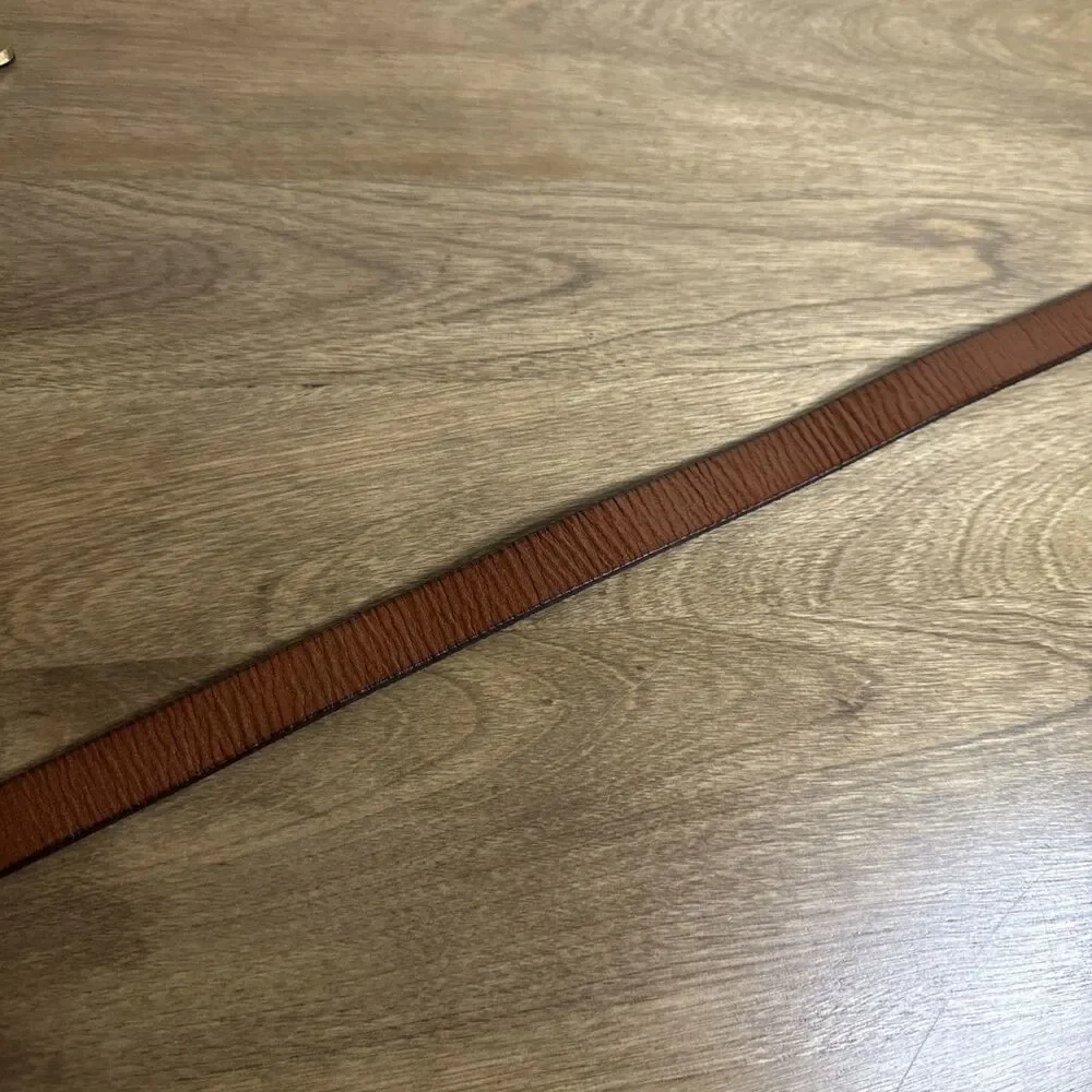 American Eagle Outfitter AEO Belt Skinny Brown Silver Buckle Leather XL NEW NWT